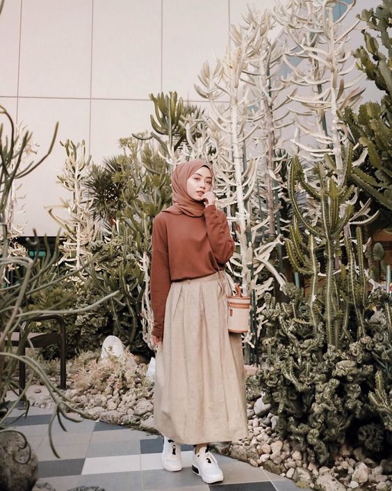 Casual Hijab Style Hijab Ootd Casual Warna Es Kopi Delia Hijab