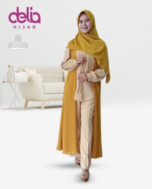 Baju Muslim Casual - Baju Gamis Modern - Baju Gamis Murah dan Cantik - Baju Gamis Model Sekarang - Delia Hijab Sukabumi - Casandra Set - Y