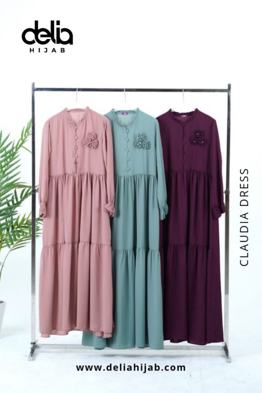 Baju Gamis Modern - Claudia Dress - Delia Hijab