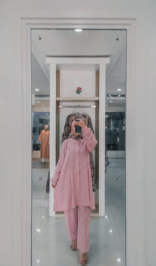 Baju Muslim Casual - Munia Set Tunik - Delia Hijab Violet